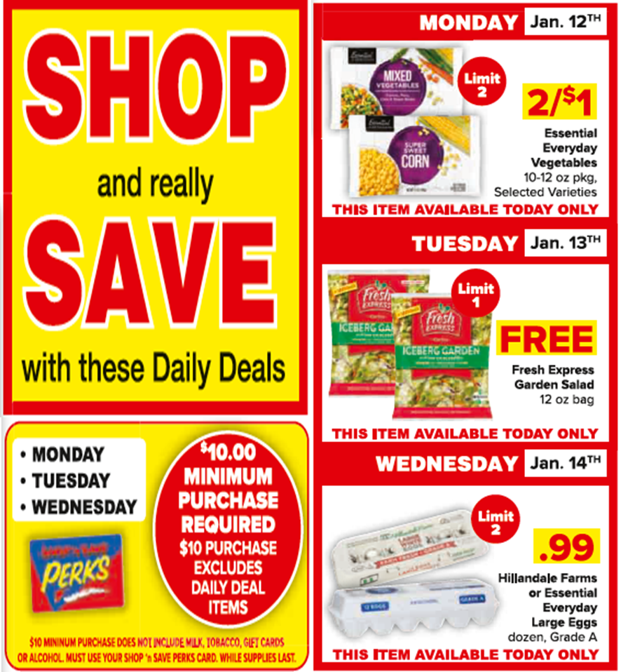 Daily Deals Mon-Wed